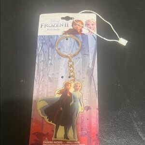 Disney Frozen II Anna and Elsa Gold Keychain
